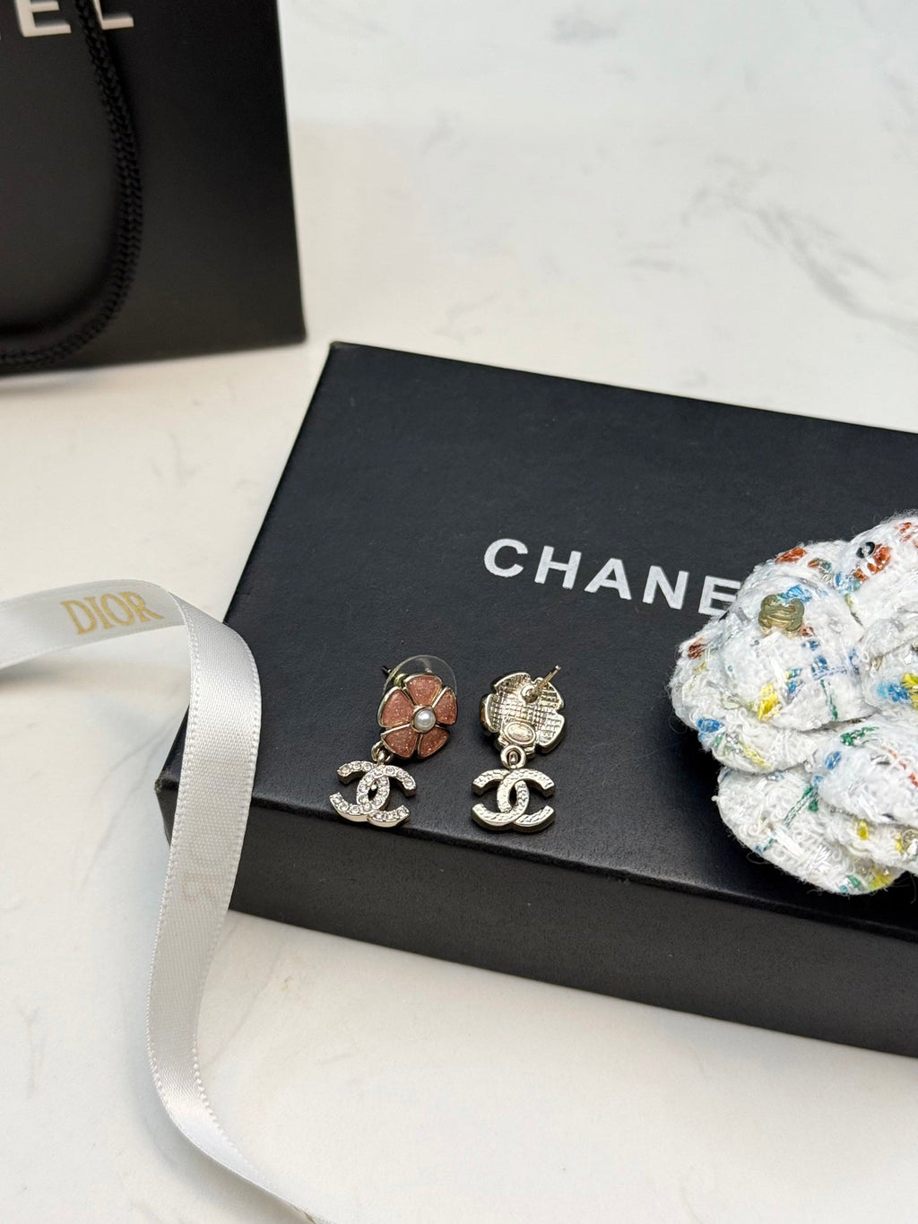 CHANEL Pearl Pink Earrings