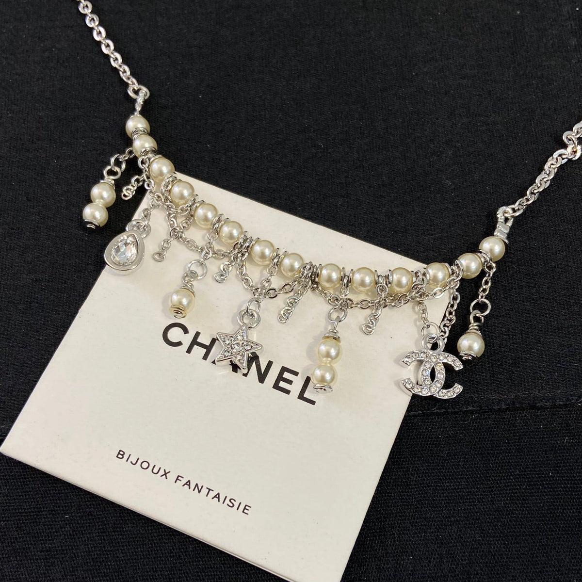 CHANEL Pearl Tassel Necklace