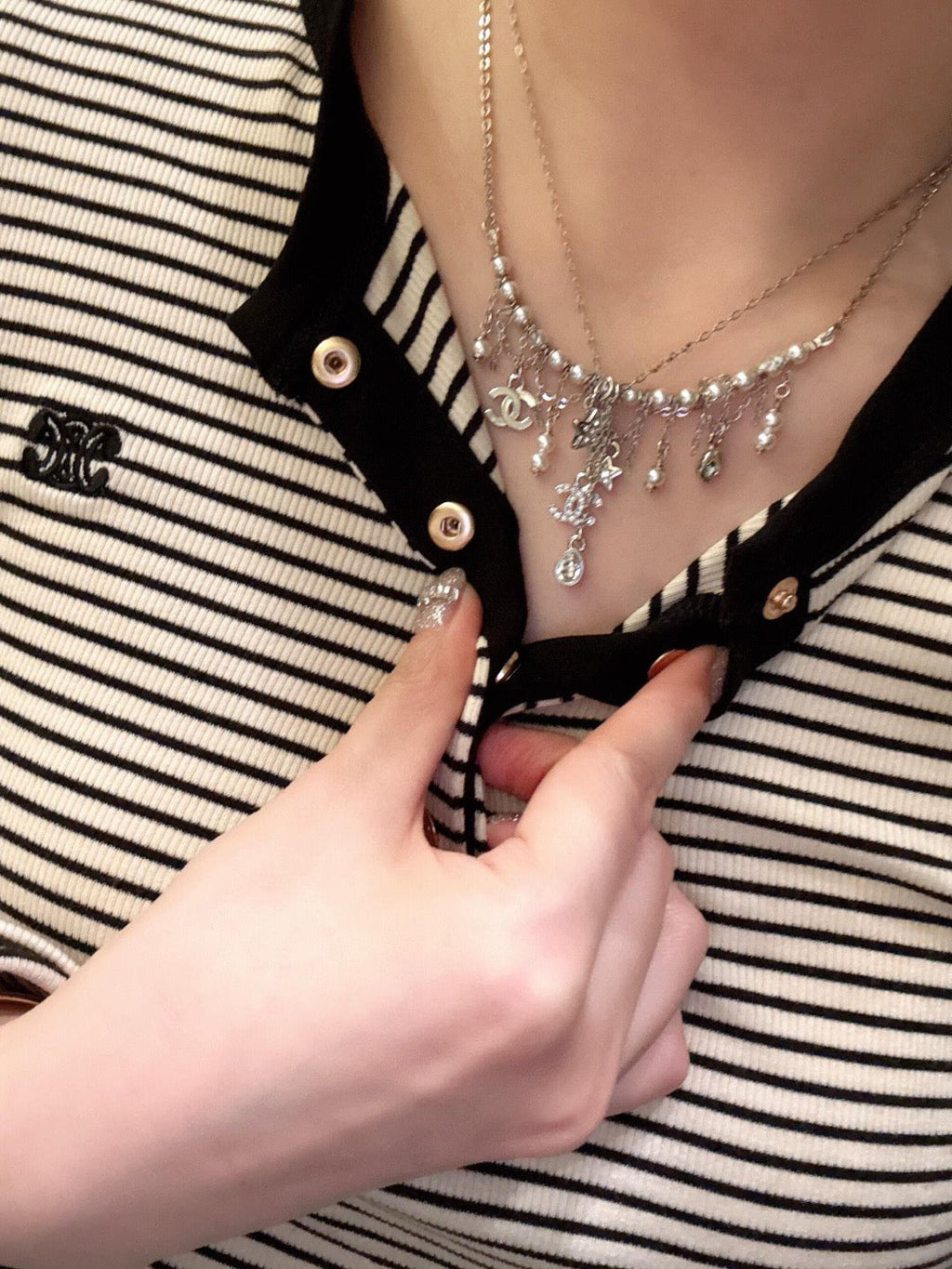 CHANEL Pearl Tassel Necklace