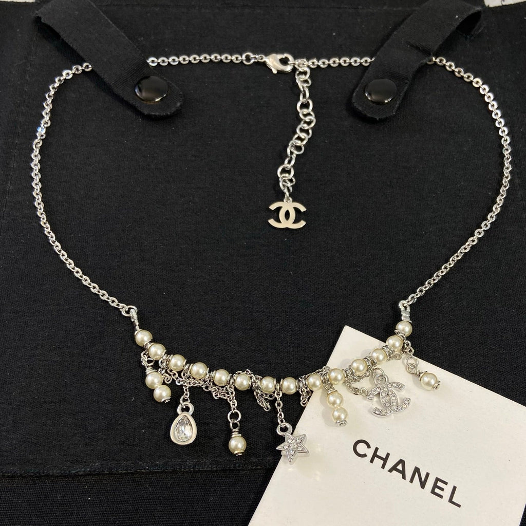 CHANEL Pearl Tassel Necklace