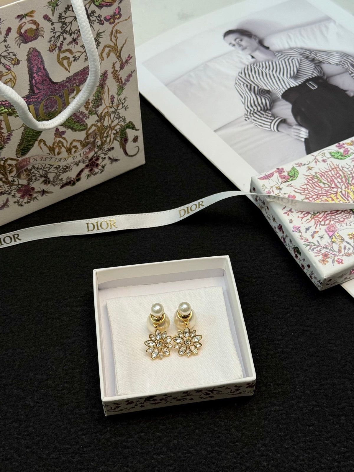 DIOR Pearl Gold-Tone Earrings