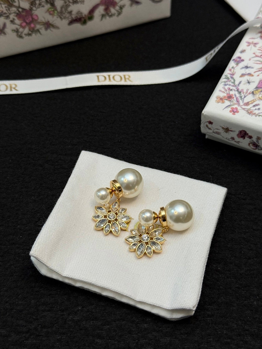 DIOR Pearl Gold-Tone Earrings