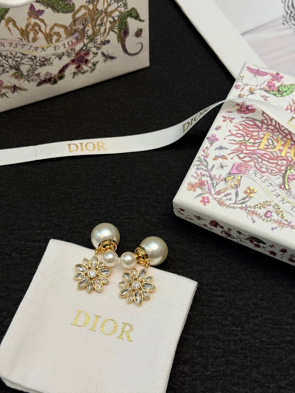 DIOR Pearl Gold-Tone Earrings