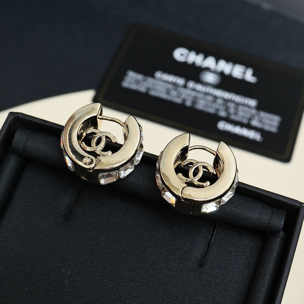 CHANEL Crystal Double-C Earrings