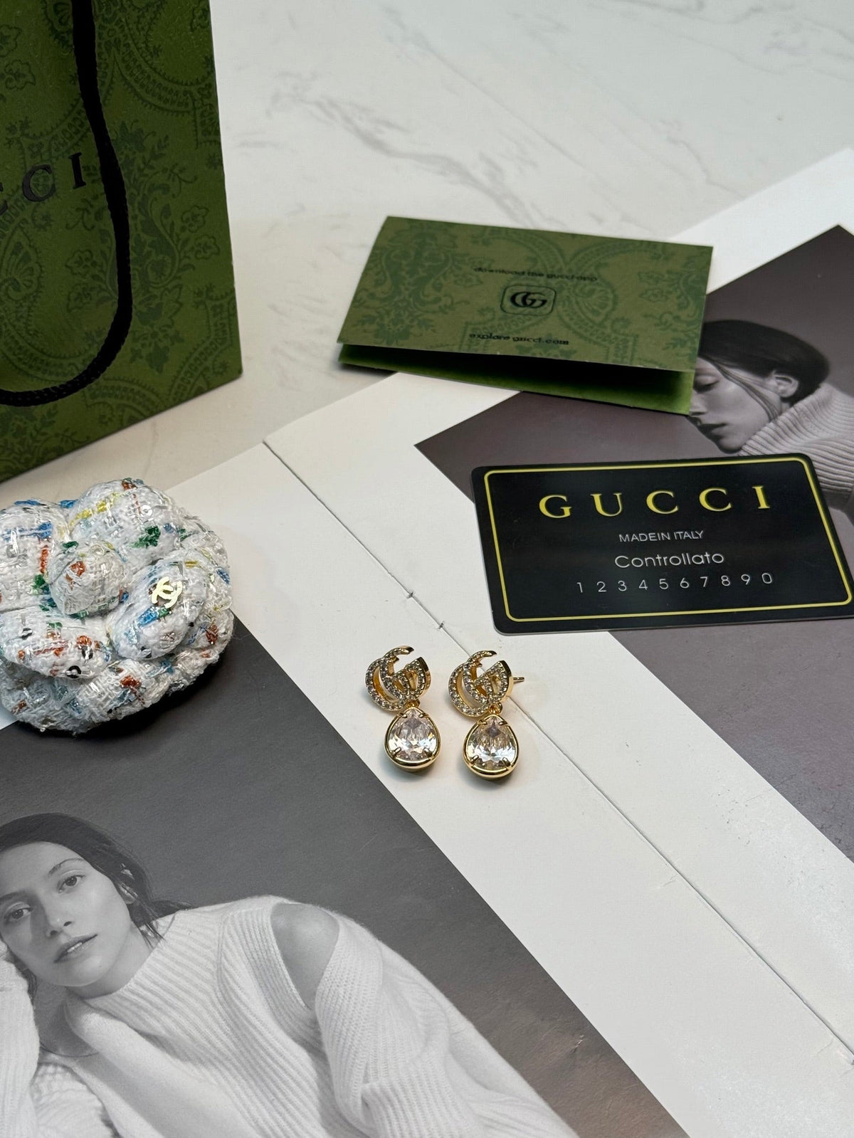 GUCCI Crystal Vintage Earrings