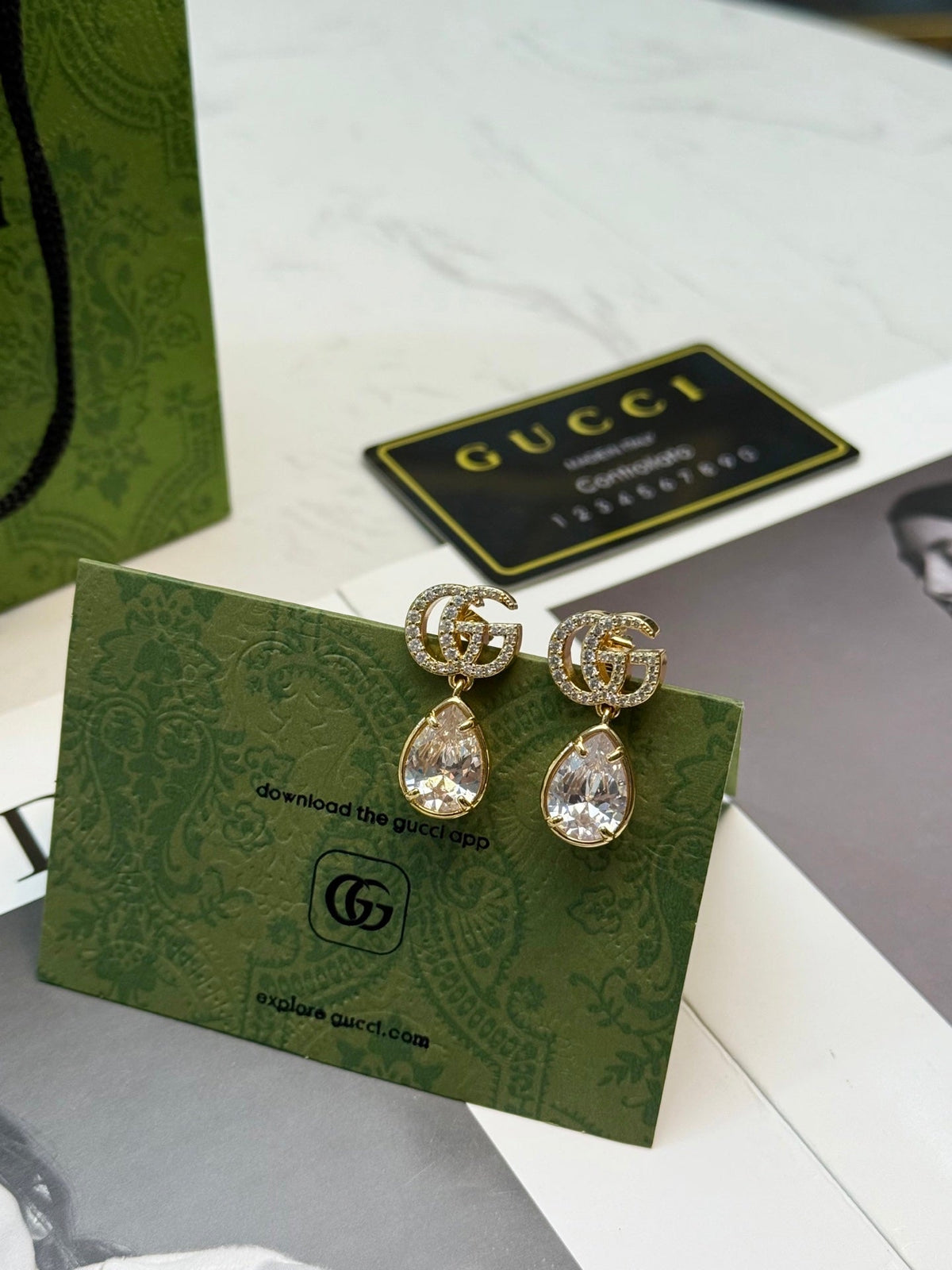 GUCCI Crystal Vintage Earrings