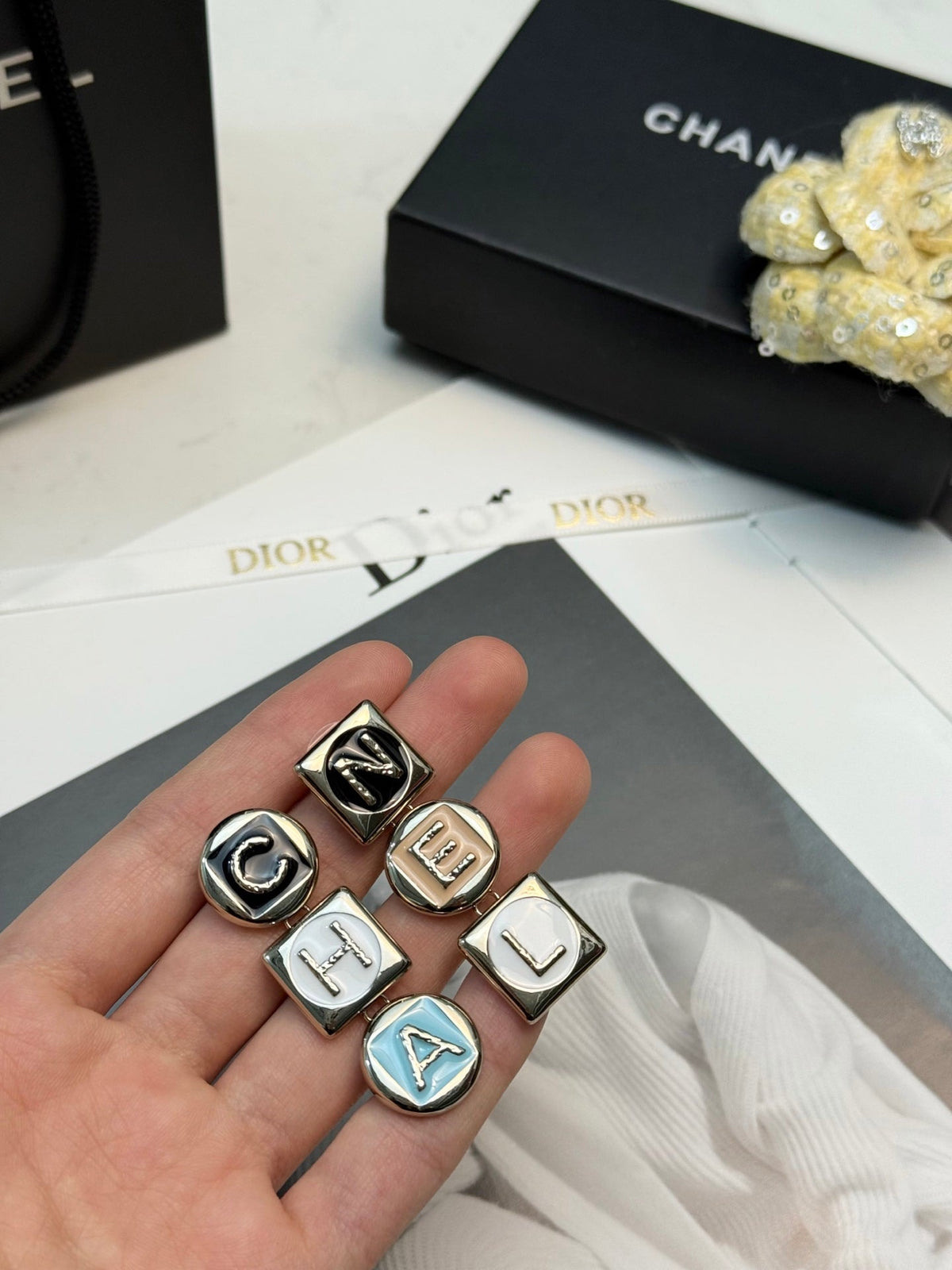 CHANEL Enamel Vintage Pendant Necklace