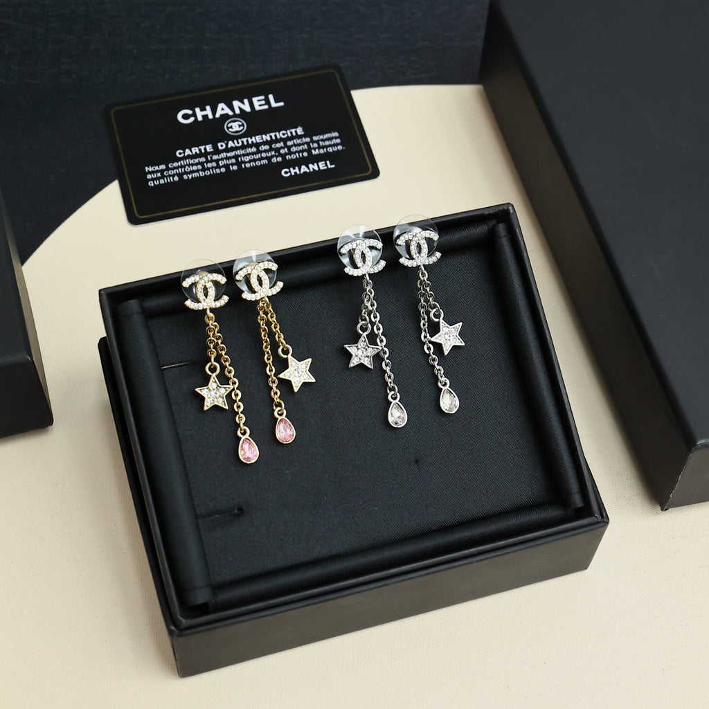 CHANEL Crystal Double-C Pendant Necklace