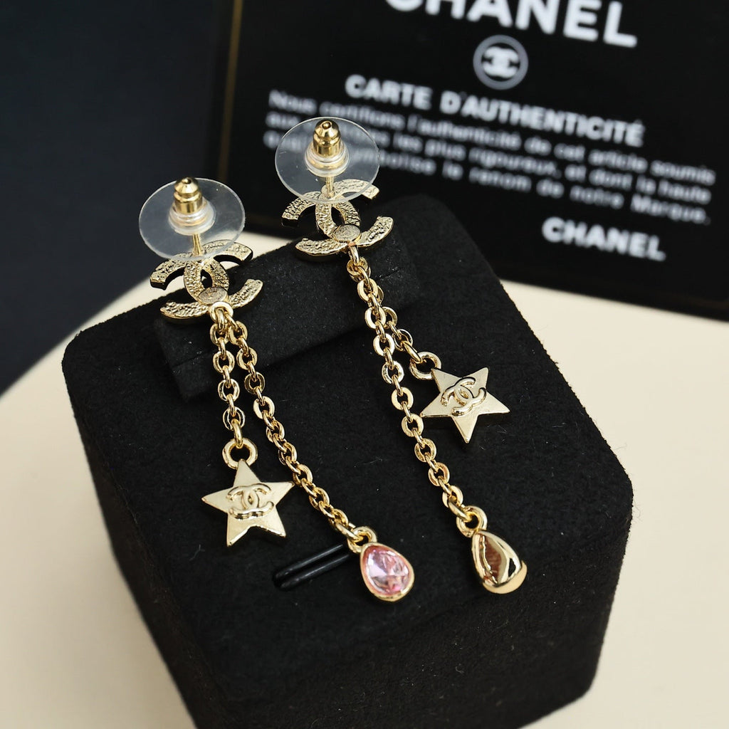 CHANEL Crystal Double-C Pendant Necklace