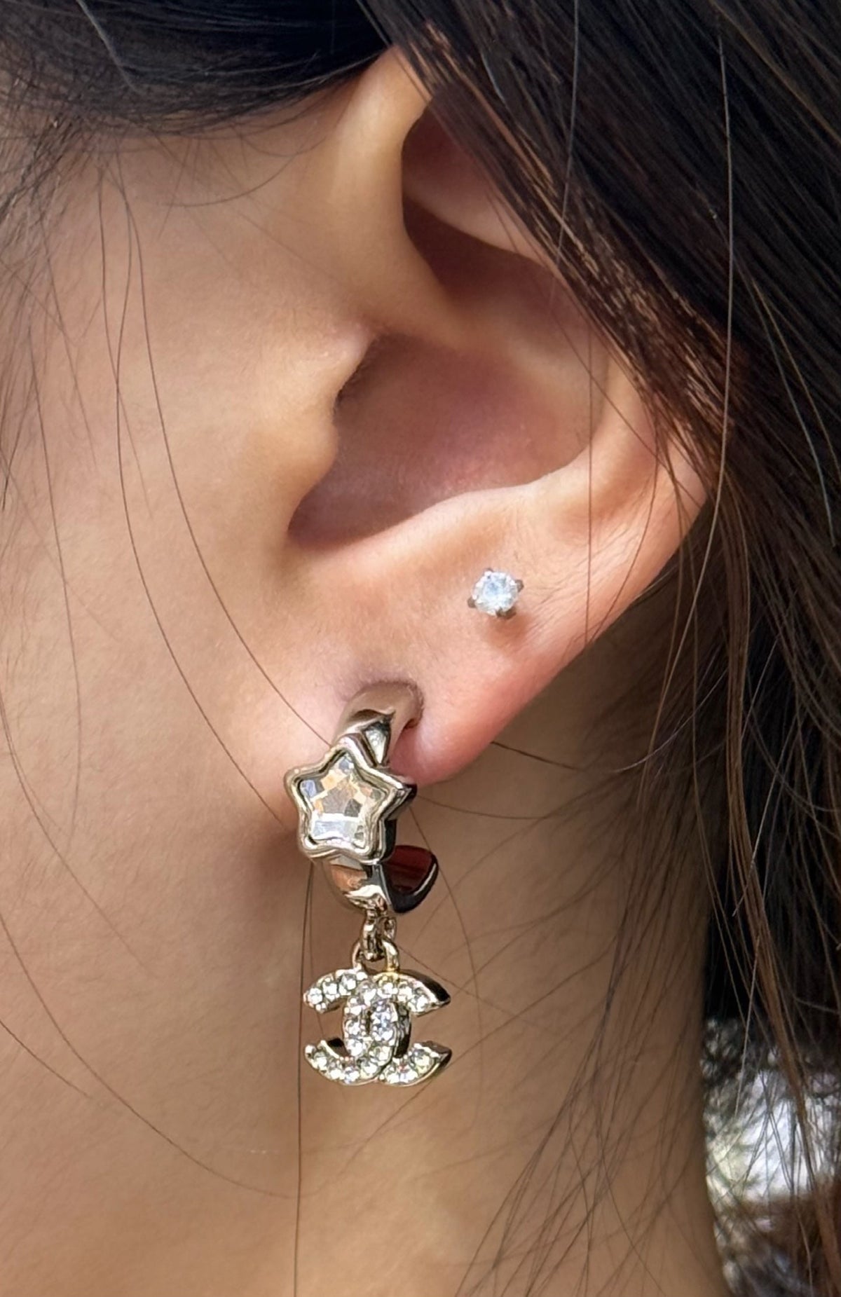 CHANEL Crystal Earrings