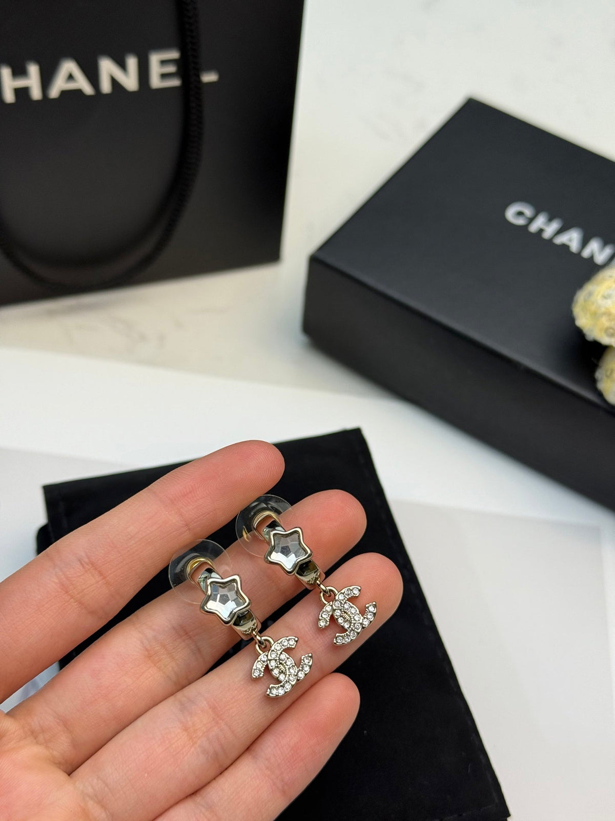 CHANEL Crystal Earrings