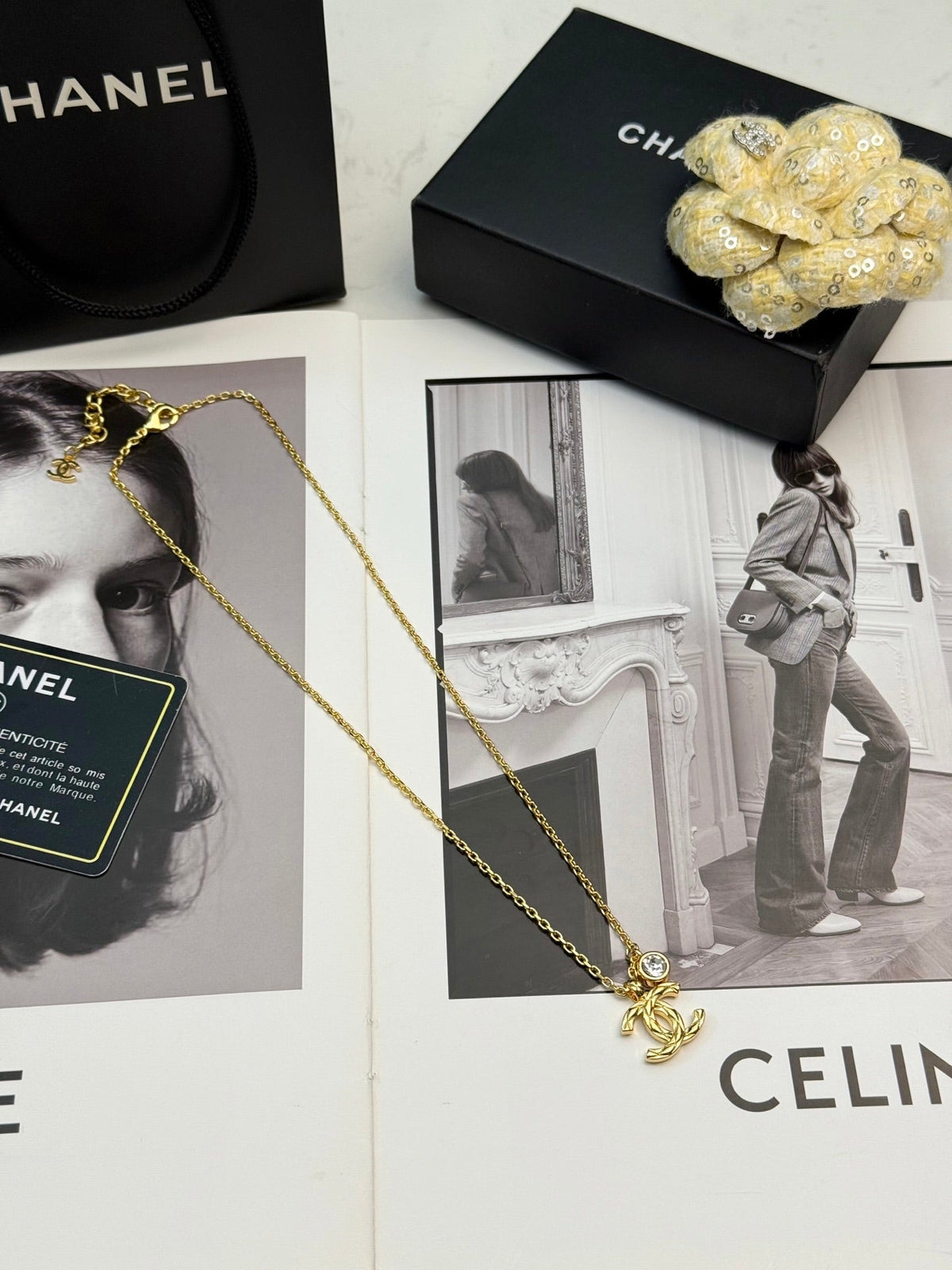 CHANEL Double-C Layered Pendant Necklace