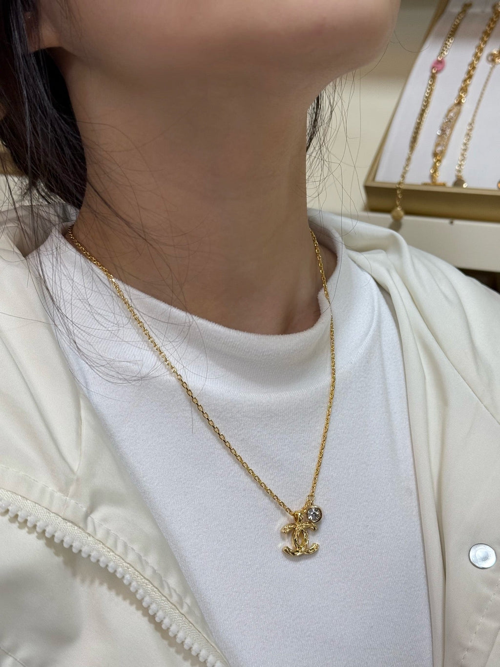 CHANEL Double-C Layered Pendant Necklace