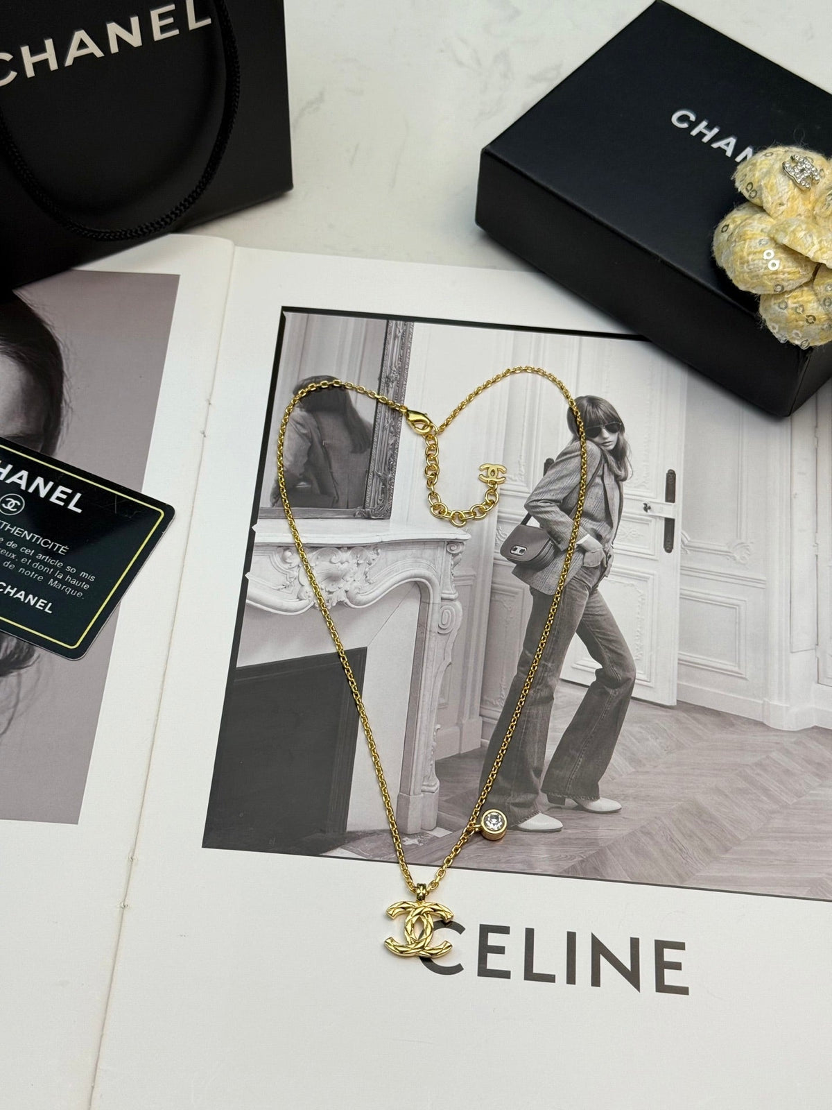 CHANEL Double-C Layered Pendant Necklace
