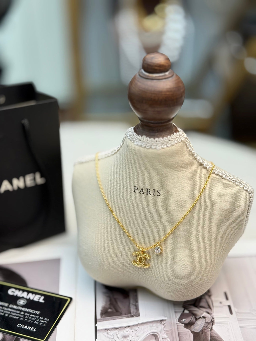 CHANEL Double-C Layered Pendant Necklace