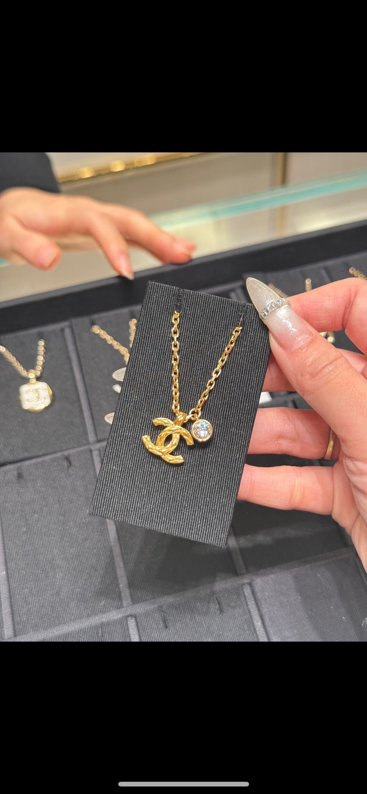 CHANEL Double-C Layered Pendant Necklace