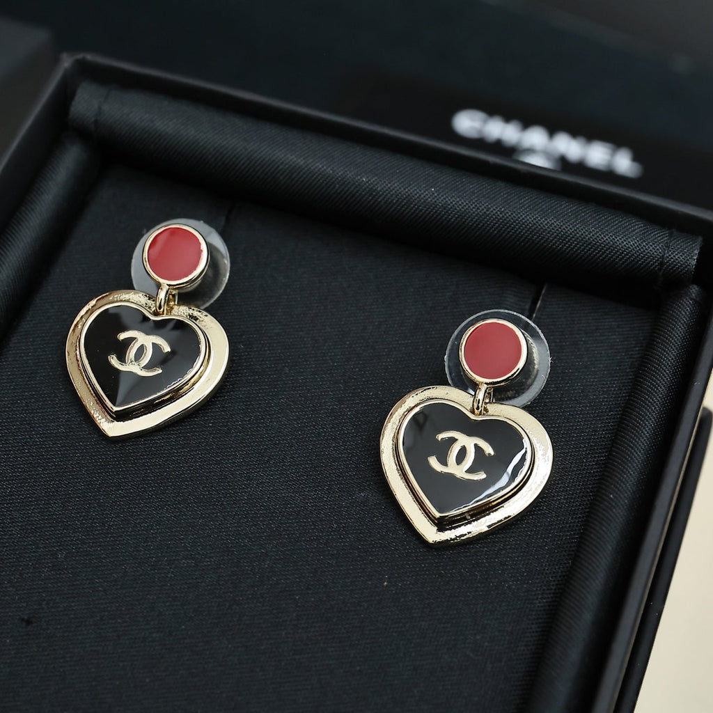 CHANEL Enamel Double-C Vintage Earrings