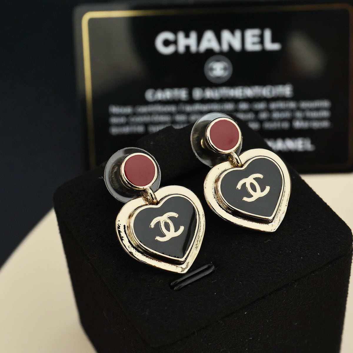 CHANEL Enamel Double-C Vintage Earrings