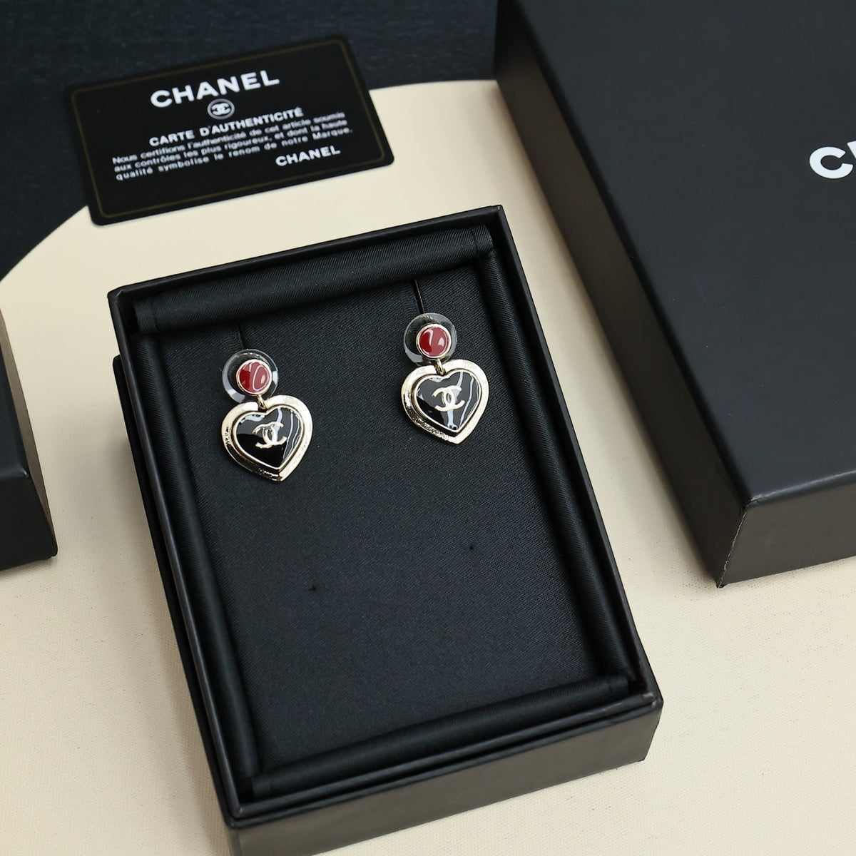 CHANEL Enamel Double-C Vintage Earrings
