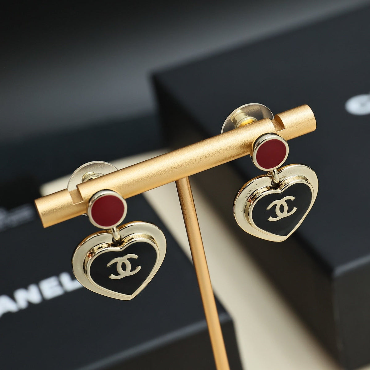 CHANEL Enamel Double-C Vintage Earrings