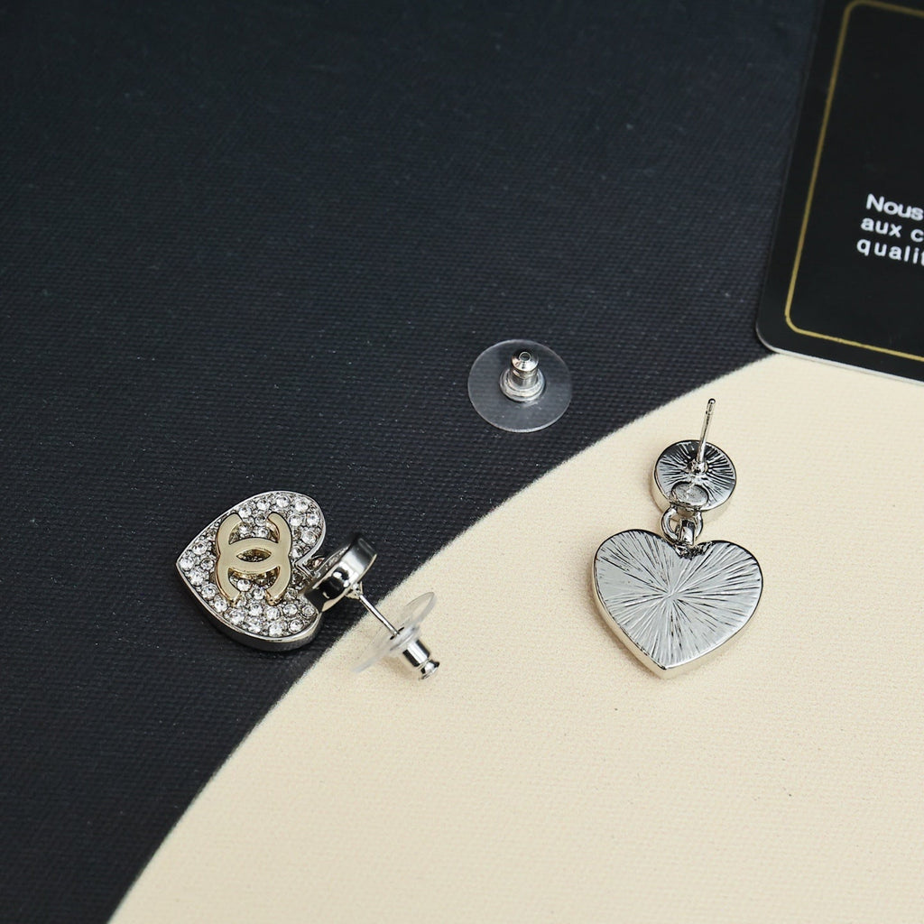 CHANEL Crystal Double-C Vintage Earrings