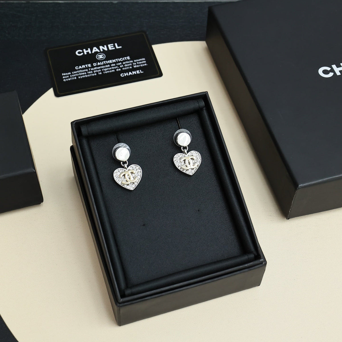 CHANEL Crystal Double-C Vintage Earrings