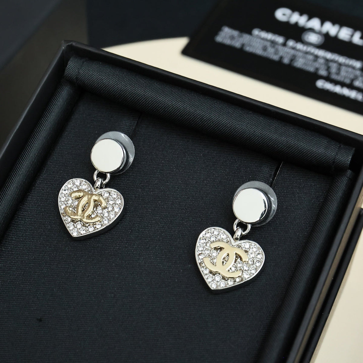 CHANEL Crystal Double-C Vintage Earrings