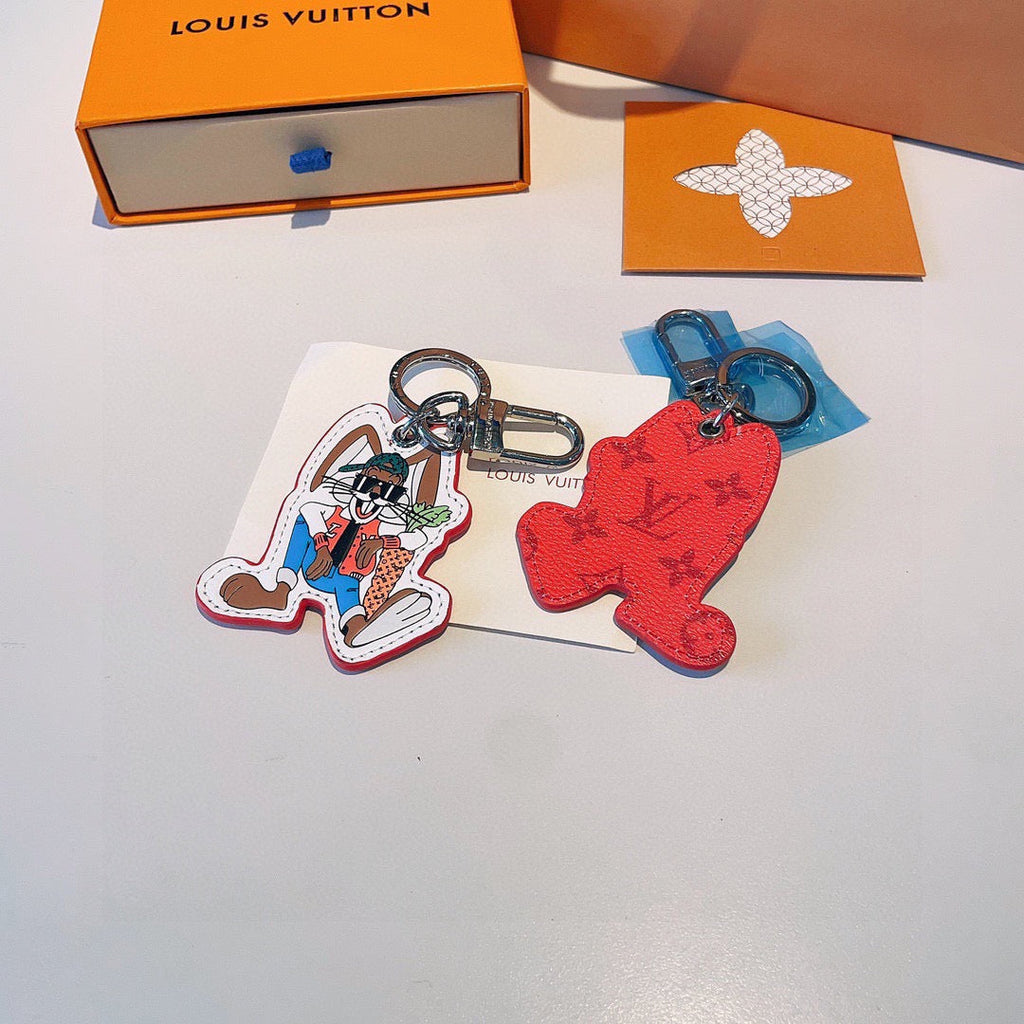 LOUIS VUITTON Metal Logo Bag Charm Keychain