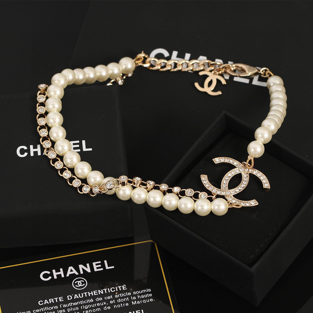 CHANEL Pearl Double-C Long Necklace