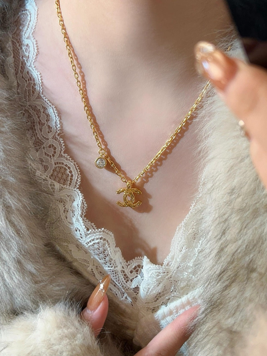 CHANEL Crystal Vintage Double-C Necklace