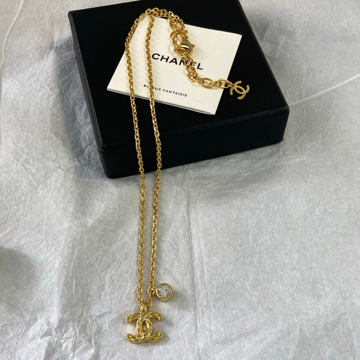 CHANEL Crystal Vintage Double-C Necklace