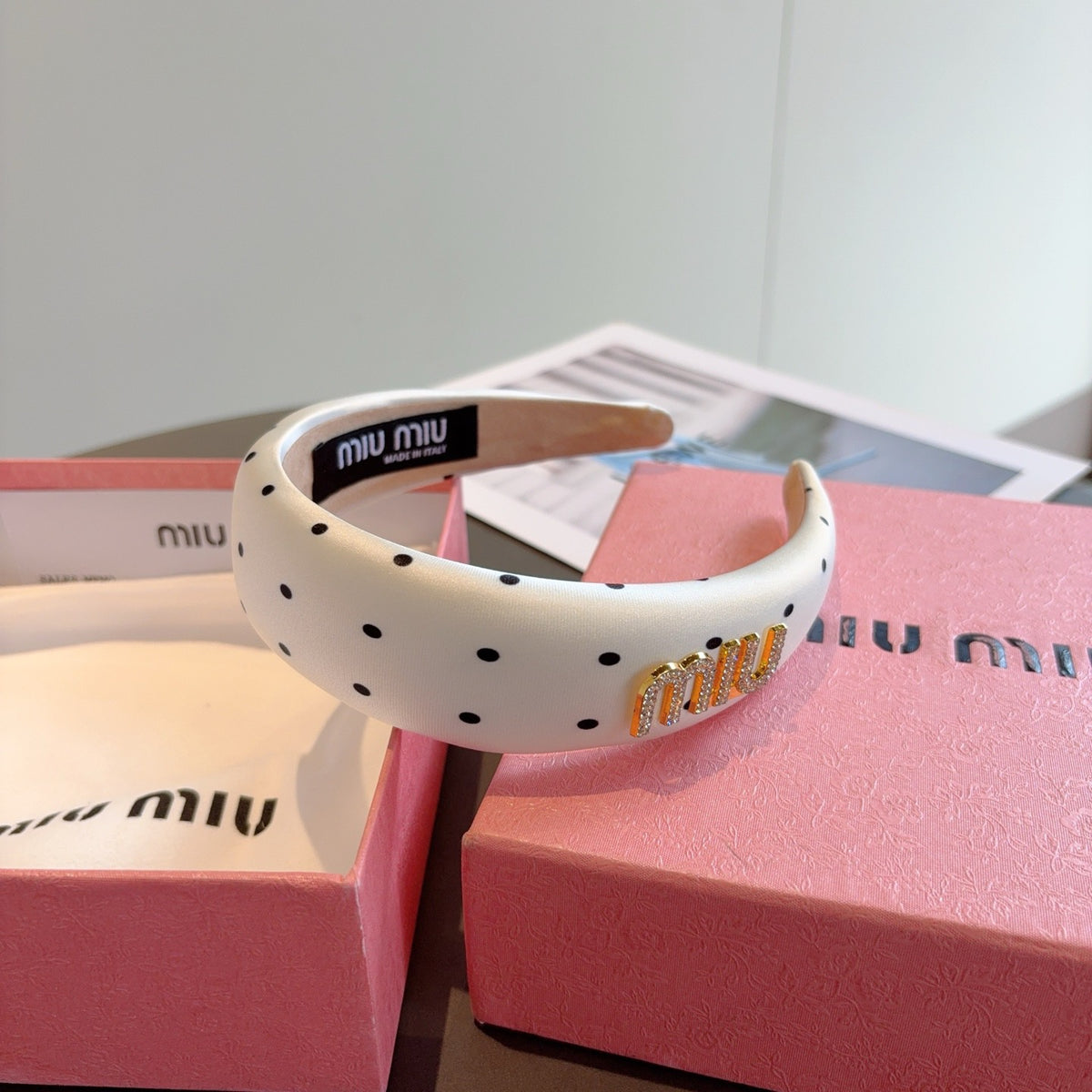 MIU MIU Polka Dot Headband