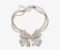 CHANEL Crystal Bow Necklace