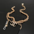 CHANEL Crystal Double-C Layered Necklace