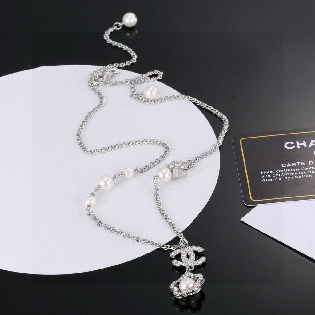 CHANEL Pearl Double-C Camellia Necklace
