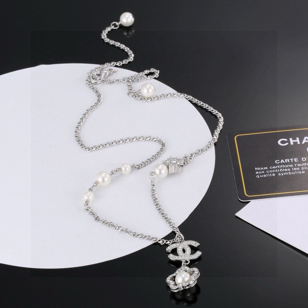CHANEL Pearl Double-C Camellia Necklace