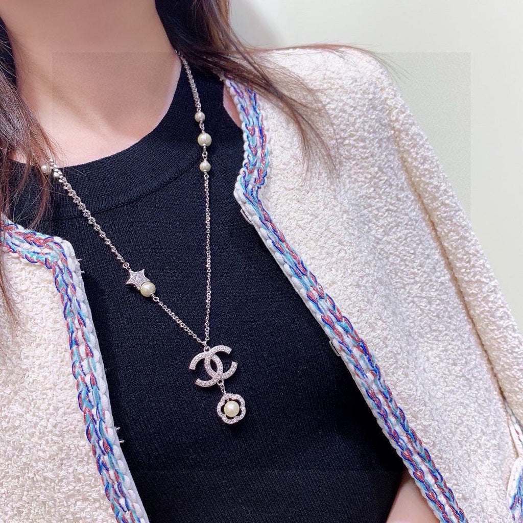 CHANEL Pearl Double-C Camellia Necklace