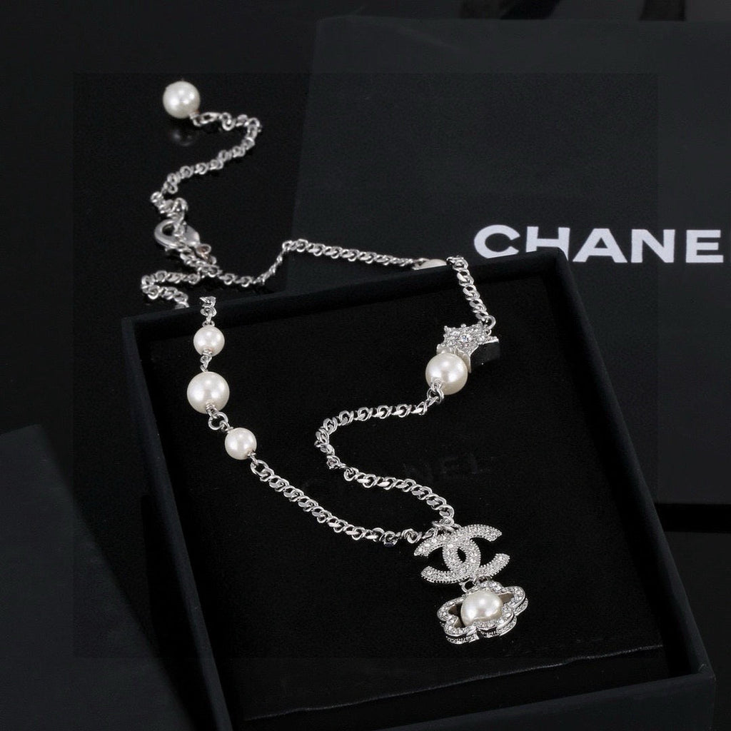 CHANEL Pearl Double-C Camellia Necklace