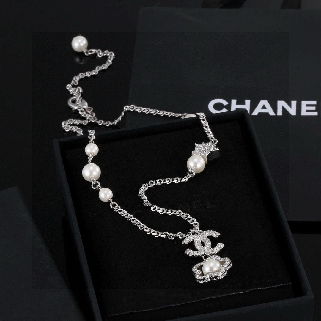 CHANEL Pearl Double-C Camellia Necklace