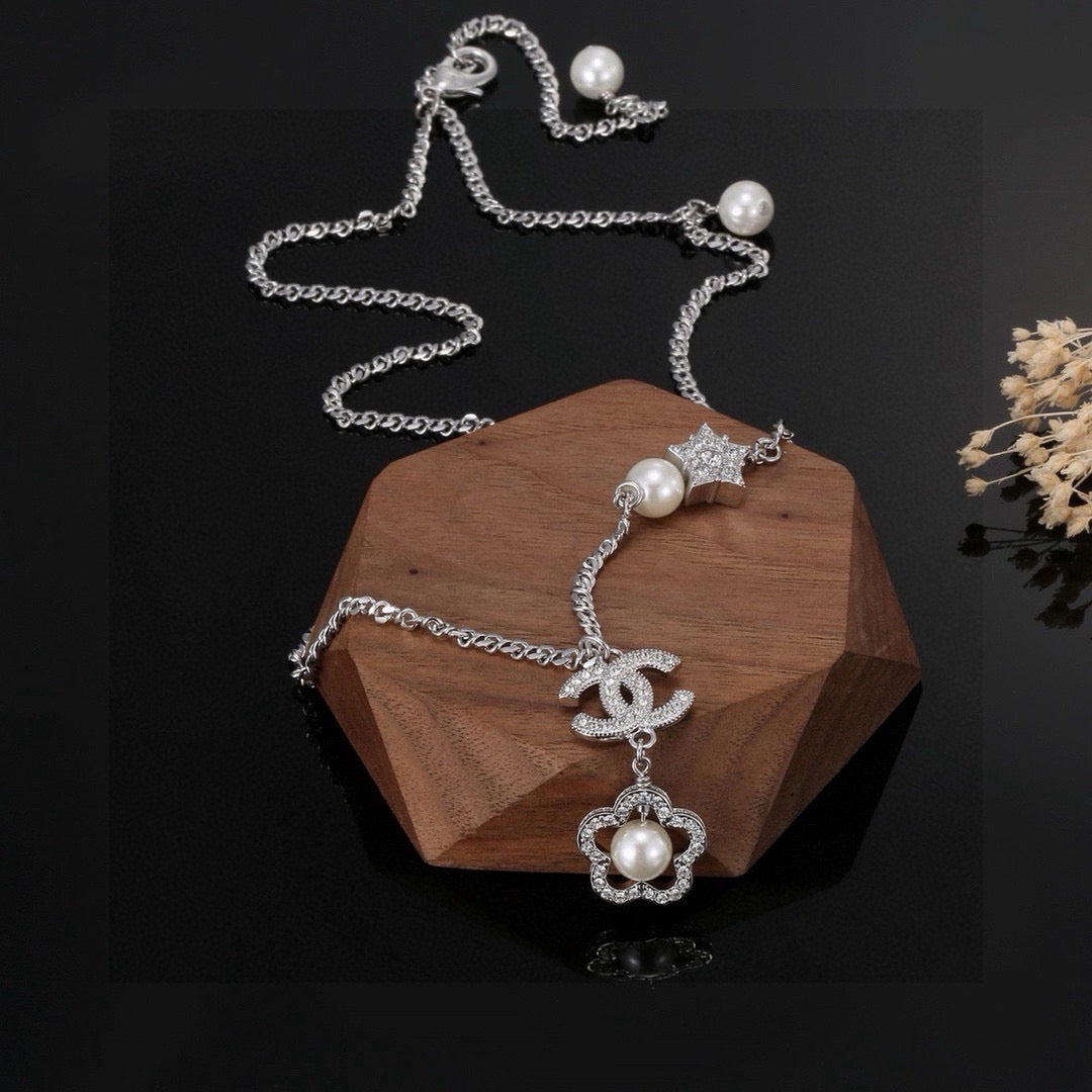 CHANEL Pearl Double-C Camellia Necklace