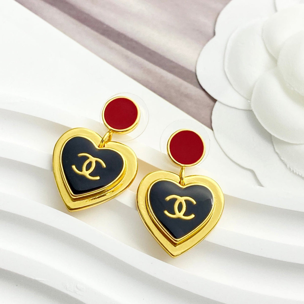 CHANEL Enamel Vintage Earrings