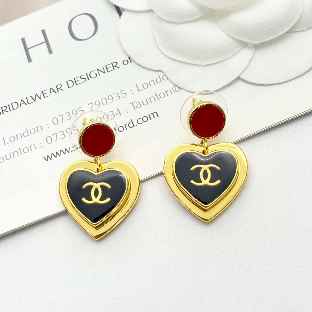 CHANEL Enamel Vintage Earrings