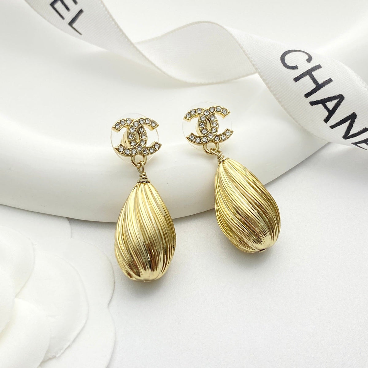 CHANEL Crystal Double-C Earrings