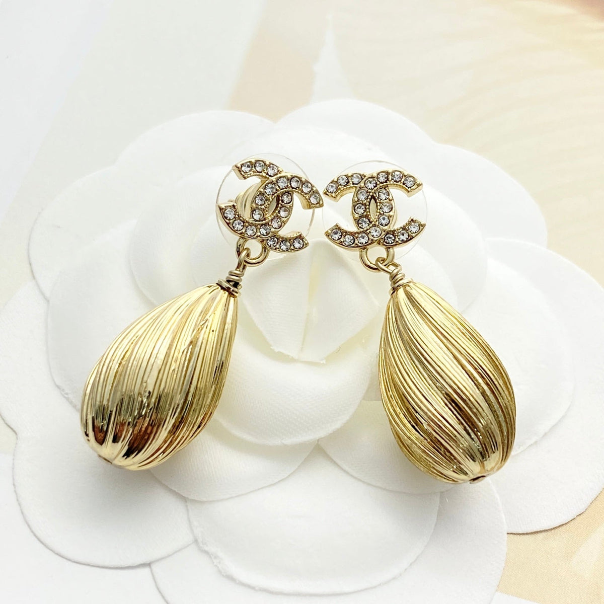 CHANEL Crystal Double-C Earrings