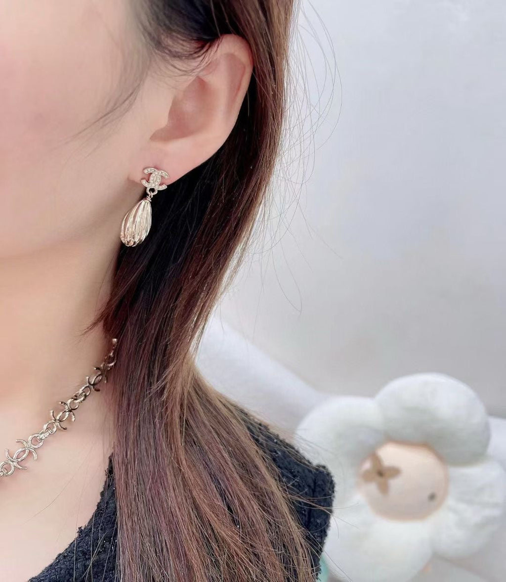 CHANEL Crystal Double-C Earrings