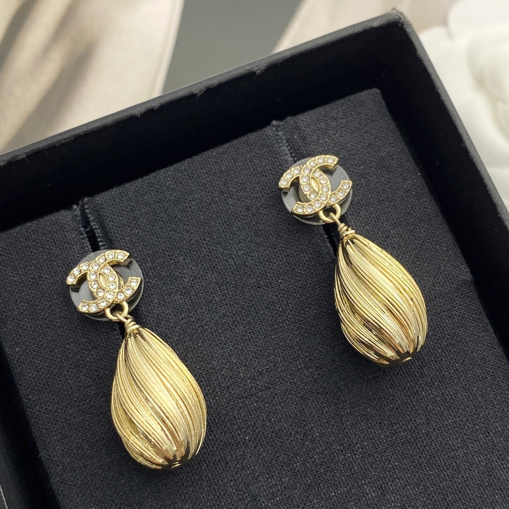 CHANEL Crystal Double-C Earrings