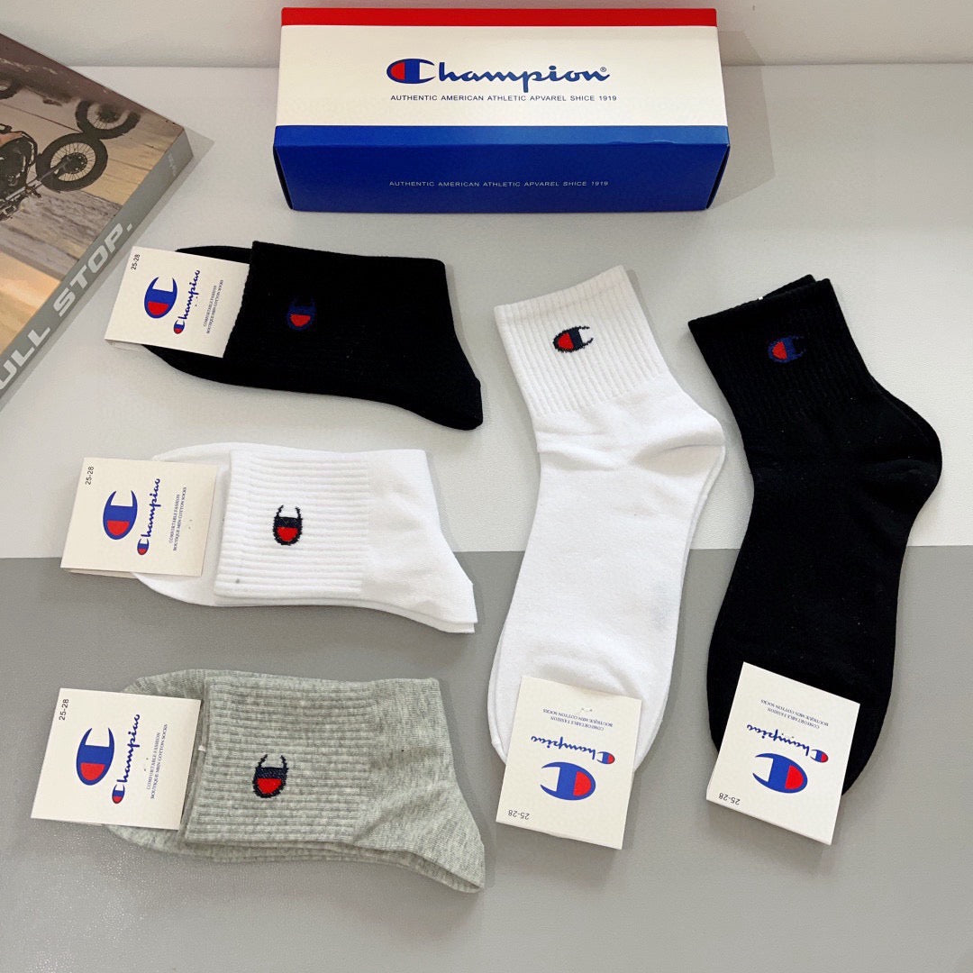 Champion Comfort Crew Socks – 5-Pair Set #001