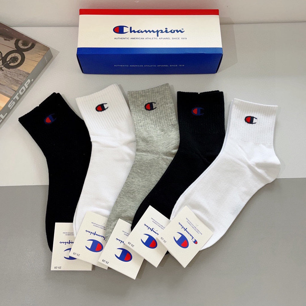 Champion Comfort Crew Socks – 5-Pair Set #001