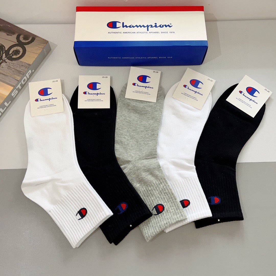 Champion Comfort Crew Socks – 5-Pair Set #001