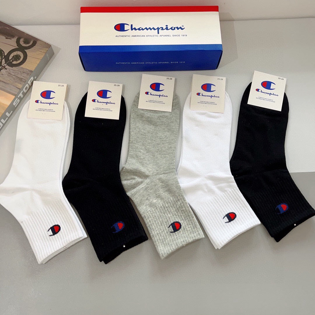 Champion Comfort Crew Socks – 5-Pair Set #001